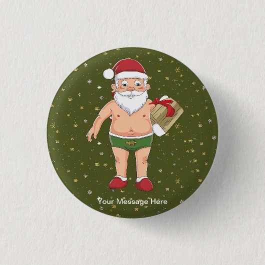 Funny Dirty Weihnachtsauflistungspapier Button (Vorderseite)