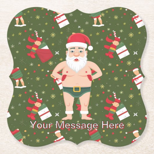 Funny Dirty Weihnachtsauflistungspapier Untersetzer (Vorderseite)