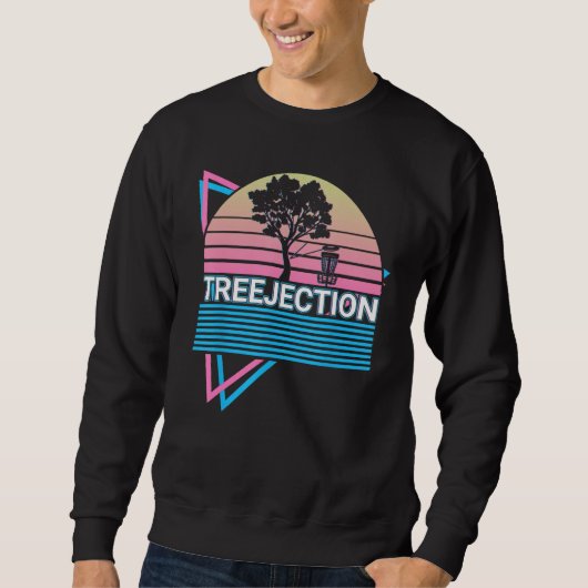 Funny Disc Golf Player Retro Treejection Sweatshirt (Vorderseite)