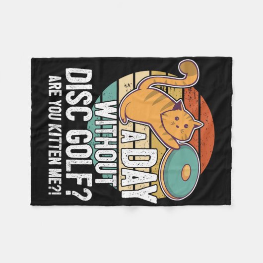 Funny Disc Golf Player Saying I Cat With Disc Kitt Fleecedecke (Vorderseite (Horizontal))