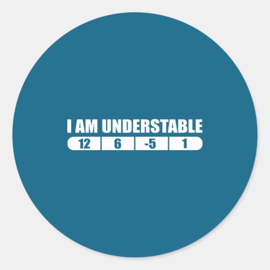 Funny Disc Golf Quote Design, I Am Understable Fri Runder Aufkleber (Vorderseite)