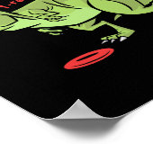 Funny Disc Golf T Rex Kids Poster (Ecke)