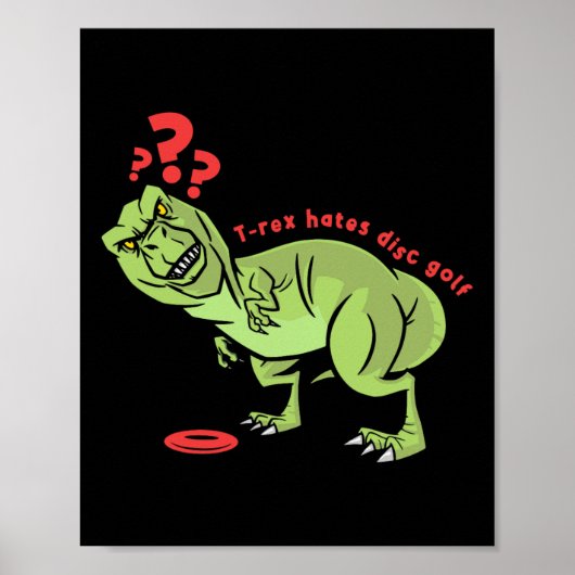 Funny Disc Golf T Rex Kids Poster (Vorne)
