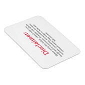 Funny Disclaimer Kühlschrank Magnet (Rechte Seite)
