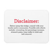 Funny Disclaimer Kühlschrank Magnet (Horizontal)