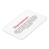 Funny Disclaimer Kühlschrank Magnet (Linke Seite)