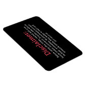 Funny Disclaimer Kühlschrank Zeichen schwarz bearb Magnet (Rechte Seite)