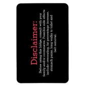 Funny Disclaimer Kühlschrank Zeichen schwarz bearb Magnet (Vertikal)