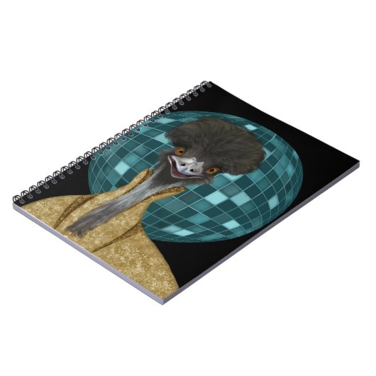 Funny Disco Emu Bird Notizblock (Linke Seite)