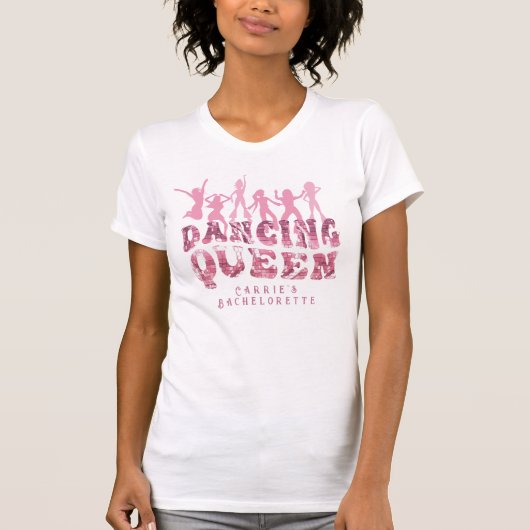Funny Disco Junggeselinnen-Abschied Retro Dancing  T-Shirt (Vorderseite)