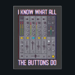 Funny Disco Techno DJ Button Mixer Postkarte<br><div class="desc">House Deejay Geschenk für Musik Lover. Funny Disco Techno DJ Button Mixer.</div>
