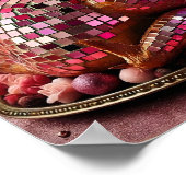 Funny Disco Turkey Wall Art Poster (Ecke)