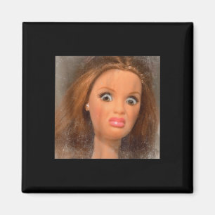 Funny Disguguast Doll Face Meme Magnet