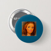 Funny Disgusting Doll Face Meme  Button (Vorne & Hinten)