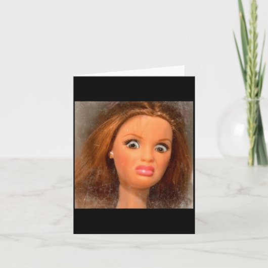 Funny Disgusting Doll Face Meme  Karte (Vorderseite)