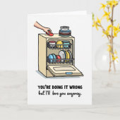 Funny Dishwasher Wrong Love Card Karte (Gelbe Blume)
