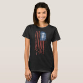 Funny Disk Golf American Flag Disc Frisbee Golf T-Shirt (Vorne ganz)