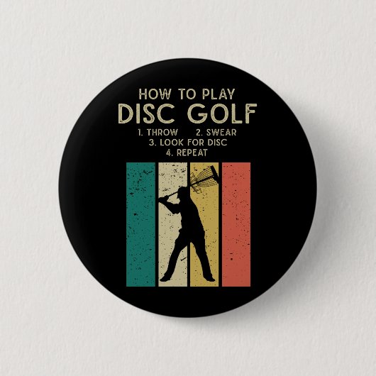 Funny Disk Golf Instruction Frisbee Disk Golfing Button (Vorderseite)