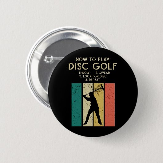 Funny Disk Golf Instruction Frisbee Disk Golfing Button (Vorne & Hinten)