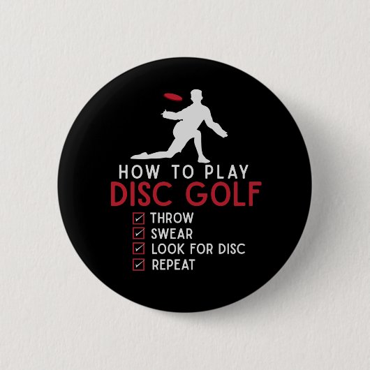 Funny Disk Golf Instruction Frisbee Disk Golfing Button (Vorderseite)