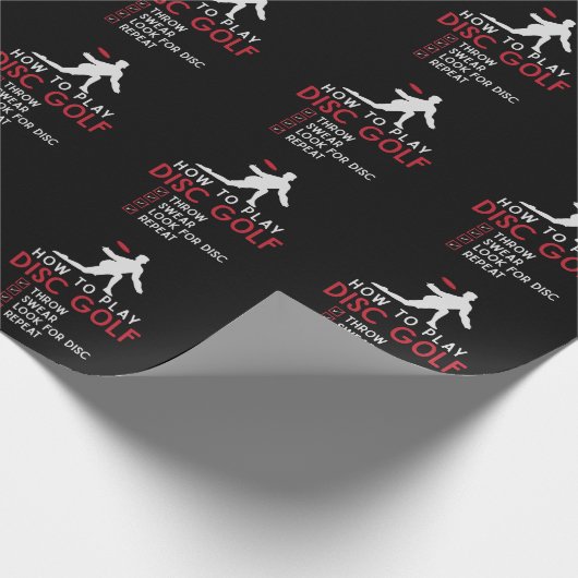 Funny Disk Golf Instruction Frisbee Disk Golfing Geschenkpapier (Ecke)