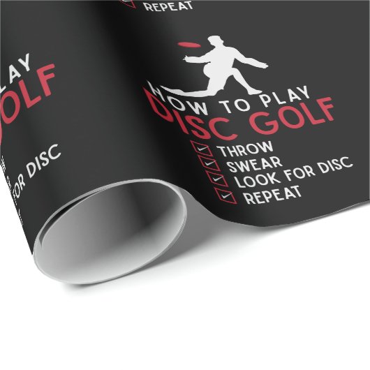Funny Disk Golf Instruction Frisbee Disk Golfing Geschenkpapier (Rolleneckpunkt)