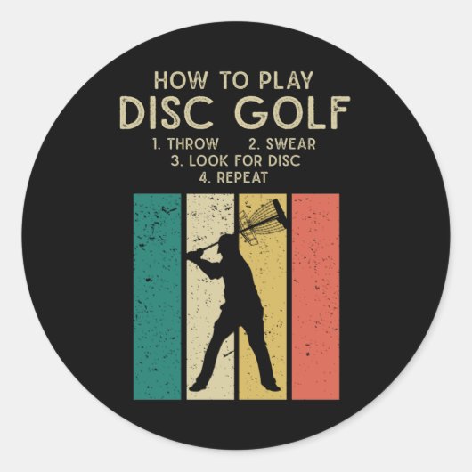 Funny Disk Golf Instruction Frisbee Disk Golfing Runder Aufkleber (Vorderseite)