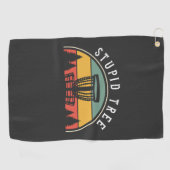 Funny Disk Golf Lover Stupid Tree Golfhandtuch (Horizontal)