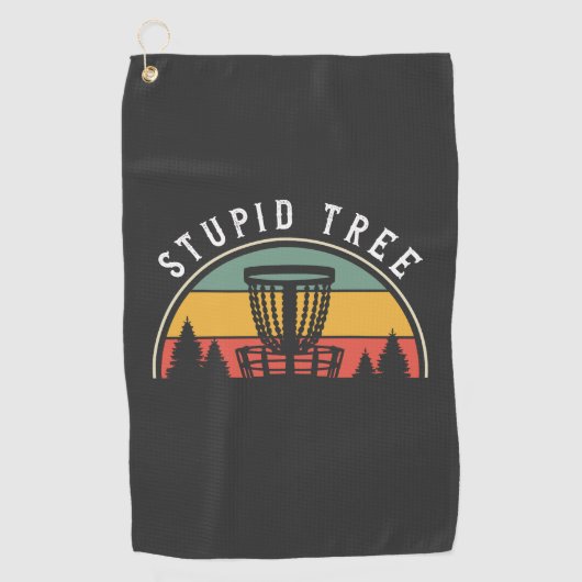 Funny Disk Golf Lover Stupid Tree Golfhandtuch (Vorderseite)