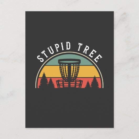 Funny Disk Golf Lover Stupid Tree Postkarte (Vorderseite)