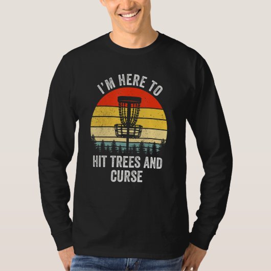 Funny Disk Golf Retro trifft Bäume und kurzes Disk T-Shirt (Vorderseite)
