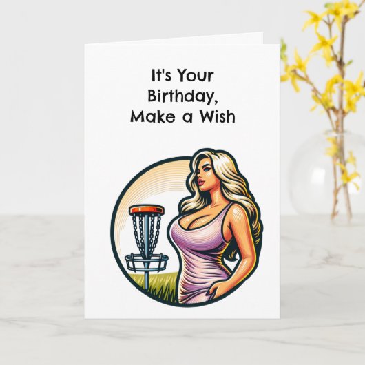 Funny Disk Golf Spaß Geburtstag Karte (Gelbe Blume)