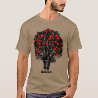 Funny Disk Golf Stupid Tree Distressed Frisbee Gol T-Shirt