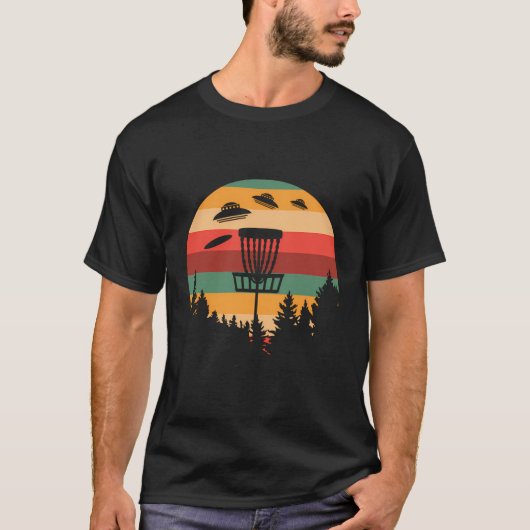 Funny Disk Golf Ufo Gift Player Coach Retro T-Shirt (Vorderseite)
