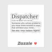Funny Dispatcher Definition, Dispatcher Geschenke Aufkleber (Blatt)