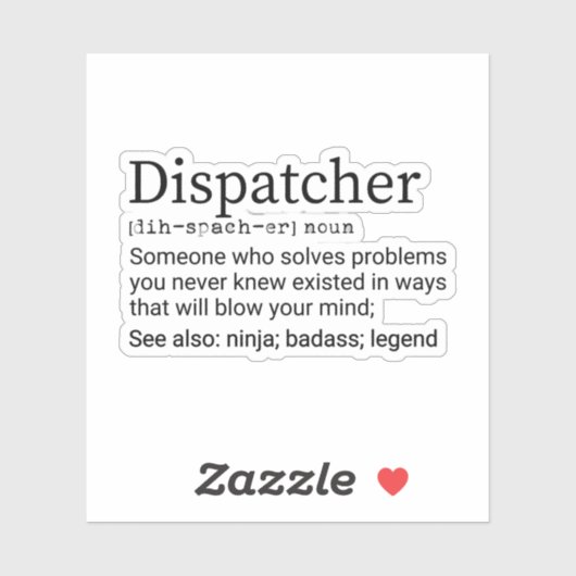 Funny Dispatcher Definition, Dispatcher Geschenke Aufkleber (Blatt)