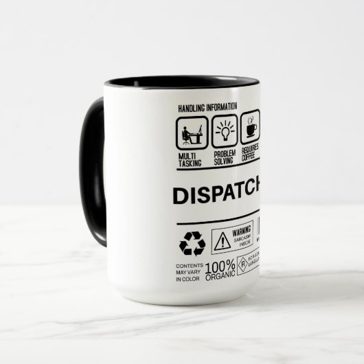 Funny Dispatcher Handling Information Tasse (Vorderseite Links)