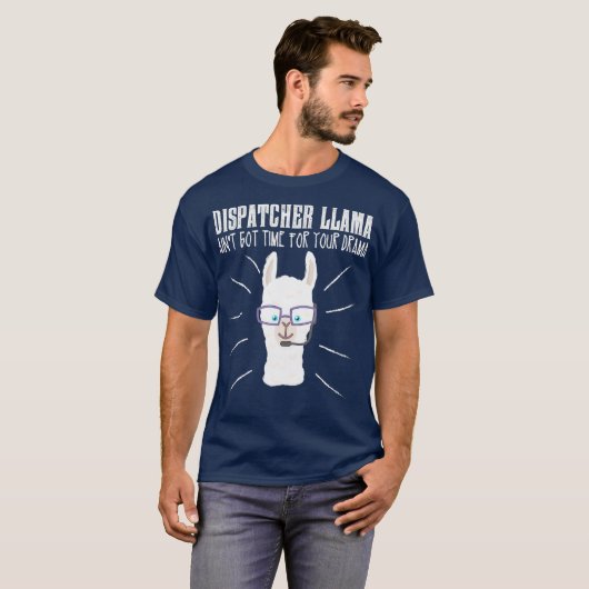 Funny Dispatcher Llama Emergency Dispatcher T-Shirt (Vorne ganz)