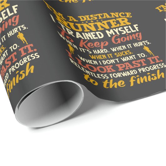 Funny Distance Runner Quote Athlete Laufen Geschenkpapier (Rolleneckpunkt)