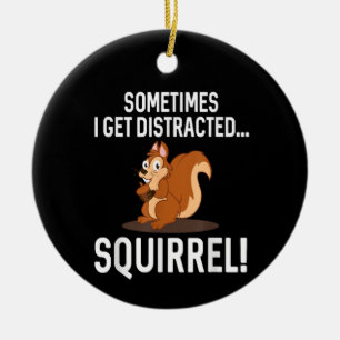 FUNNY DISTRACTED SQUIRREL Animal Zoo Farm Keramik Ornament
