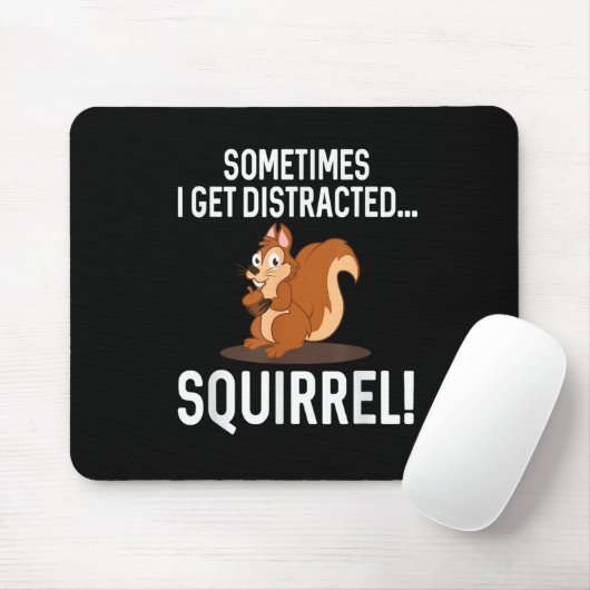 FUNNY DISTRACTED SQUIRREL Animal Zoo Farm Mousepad (Mit Mouse)