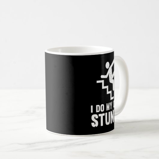 Funny Distressed I Do My Own Stunts Kaffeetasse (VorderseiteRechts)