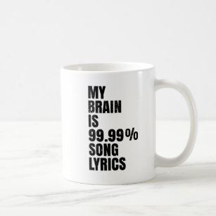 Funny Distressed Mein Gehirn ist zu 99,99% Song-Te Kaffeetasse