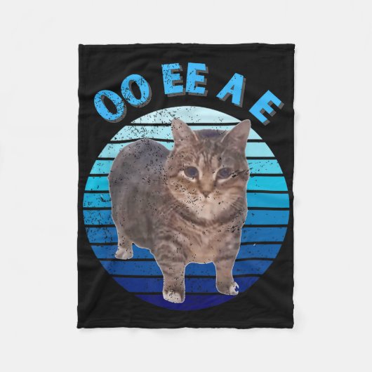 Funny Distressed Oiia Katzenkatze Oi Uiiaa Fleecedecke (Vorderseite)