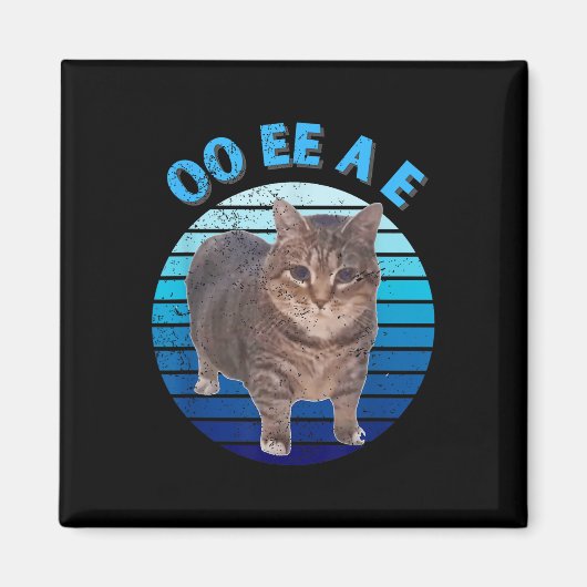Funny Distressed Oiia Katzenkatze Oi Uiiaa Magnet (Vorne)
