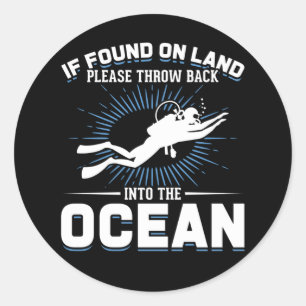 Funny Diver Joke Scuba Diving Runder Aufkleber