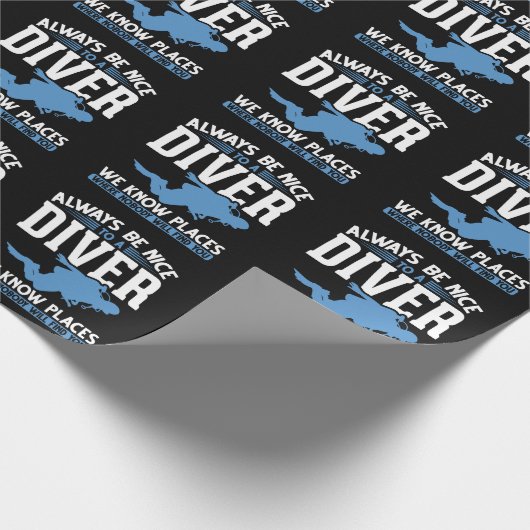 Funny Diver Scuba Diving Geschenkpapier (Ecke)