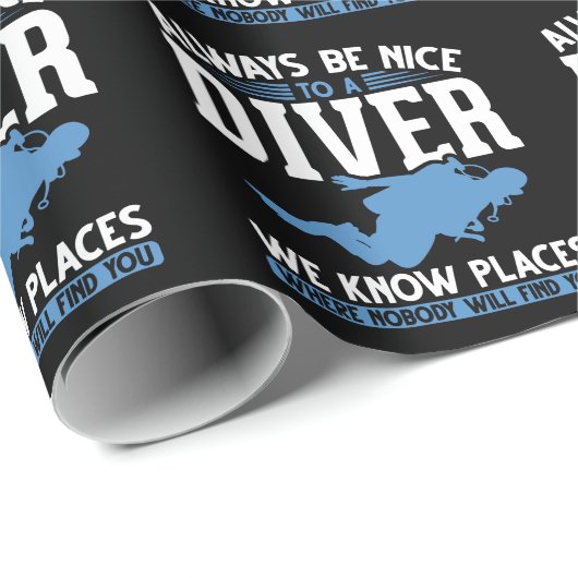 Funny Diver Scuba Diving Geschenkpapier (Rolleneckpunkt)