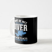 Funny Diver Scuba Diving Kaffeetasse (Vorderseite Links)