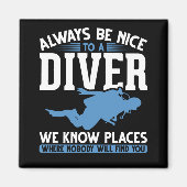 Funny Diver Scuba Diving Magnet (Vorne)